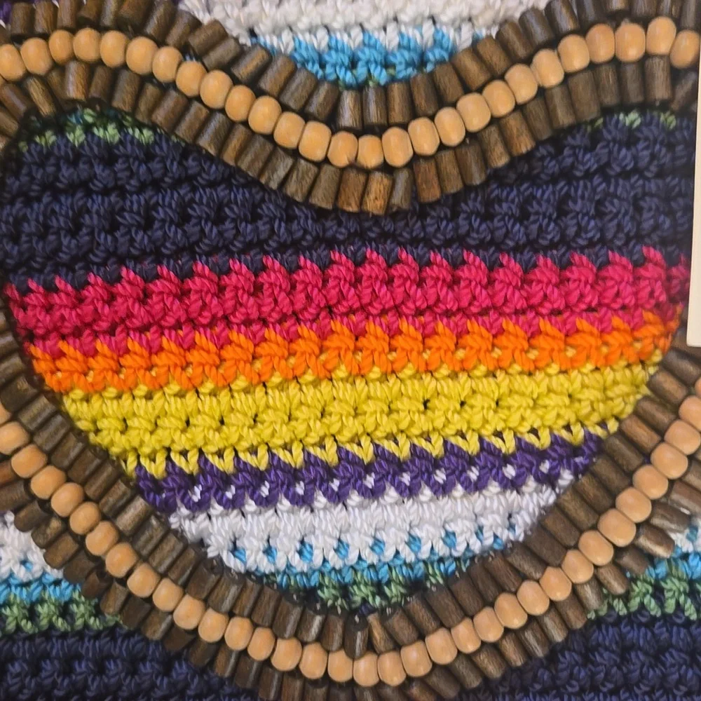 New Lina Multi-Color Striped Crochet Crossbody Bag - Picture 5 of 10